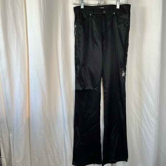 Ferre Black Satin Tuxedo Jeans - Picture 1 of 6
